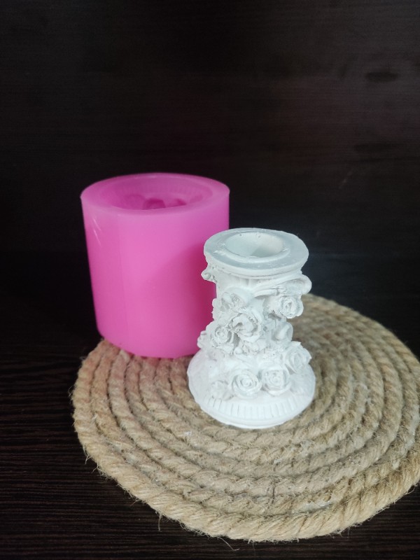 قالب سیلیکونی شمعدان ستون گل کد 5491 - شفاف قالب سیلیکونی شمعدان ستون گل کد 5491 - شفاف