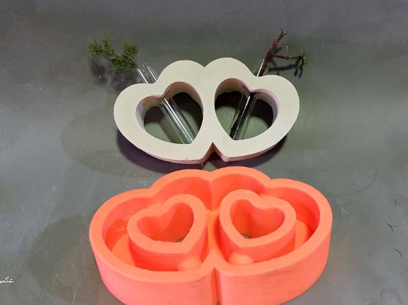 قالب سیلیکونی گلجا دوقلبی کد 5278 - سیلیکونی قالب سیلیکونی گلجا دوقلبی کد 5278 - سیلیکونی